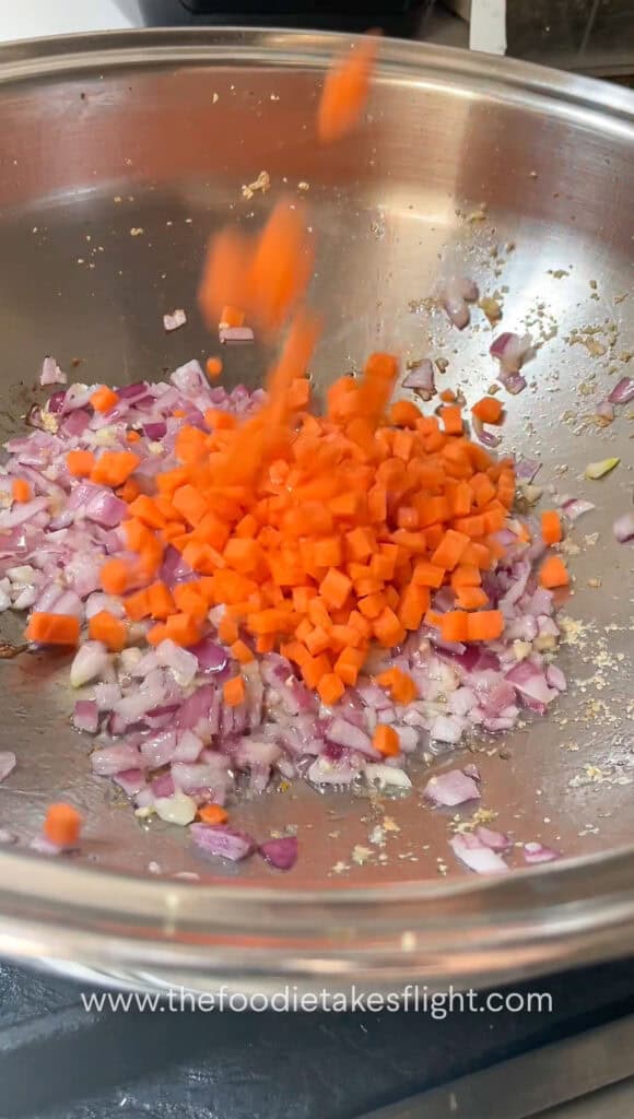 sautéing diced carrot