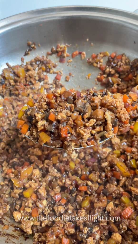 tofu and mushroom mince filling