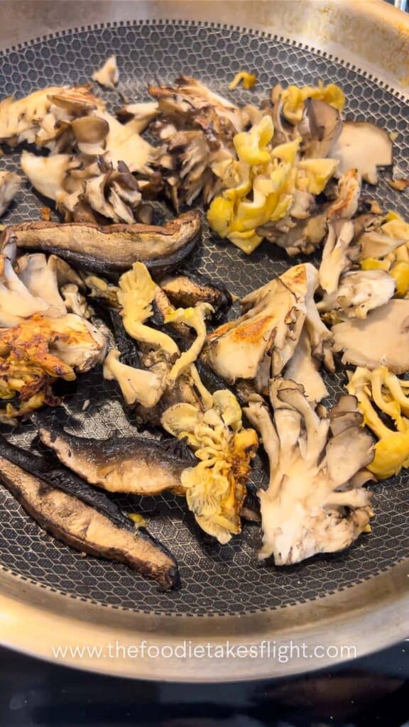 searing sliced mushrooms