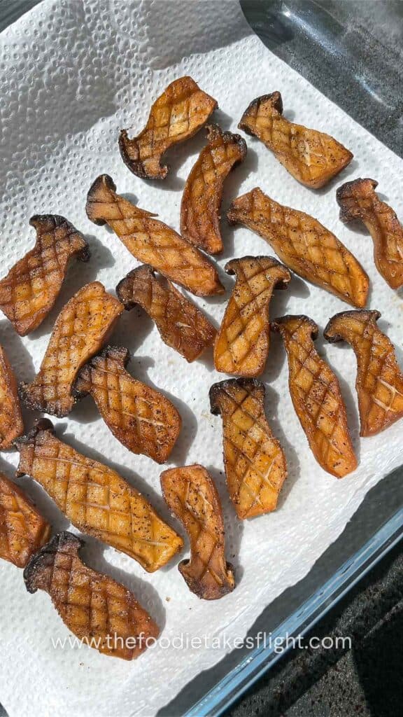 pan seared king oyster mushrooms