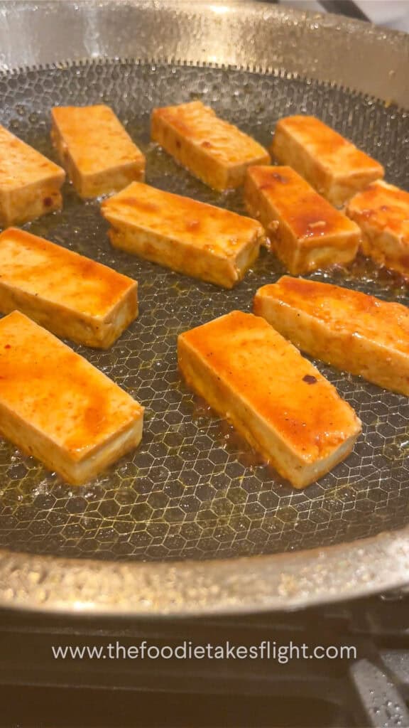 pan-frying marinated extra firm tofu