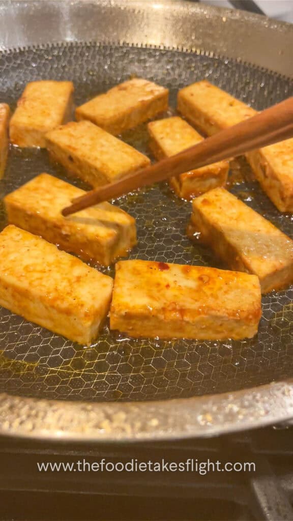 pan-frying marinated extra firm tofu