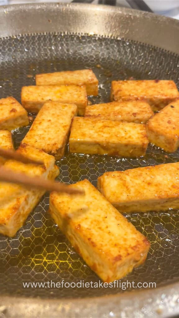pan-frying marinated extra firm tofu