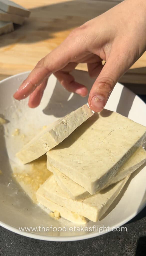 extra firm tofu in marinade