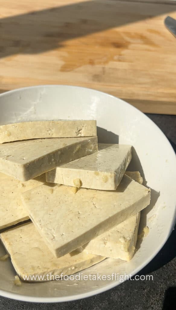 extra firm tofu in marinade