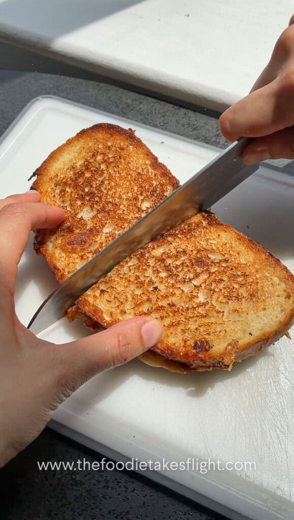 Caramelised Onion KImchi Grilled Cheese Sandwich Vegan