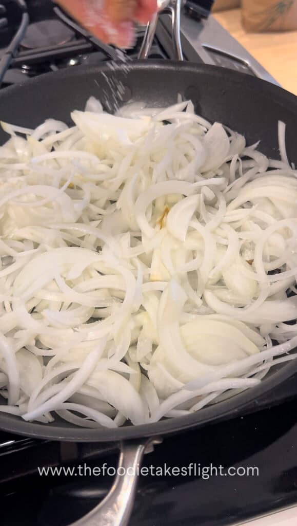 Caramelizing onions