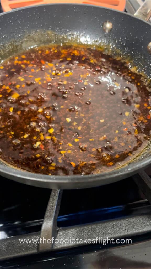 cooking down hot maple glaze