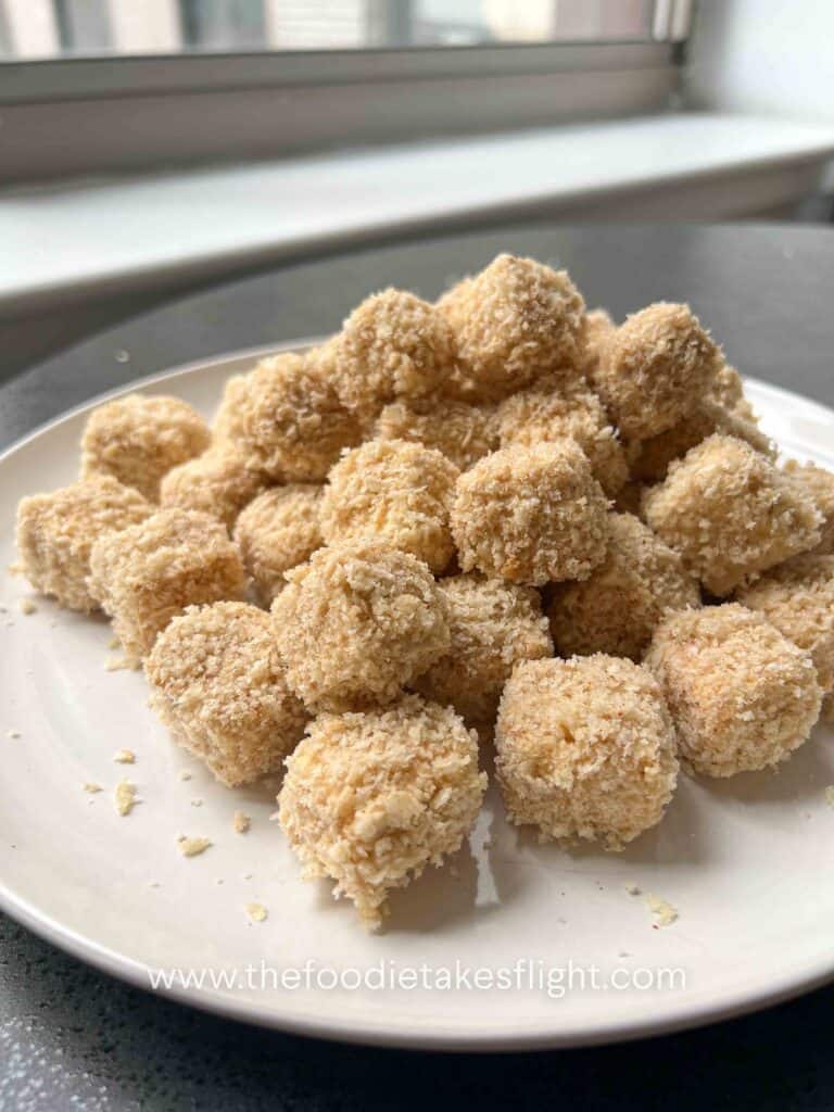 coated and breaded tofu bites