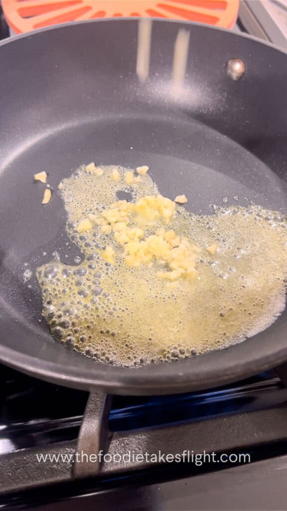 garlic in melted butter