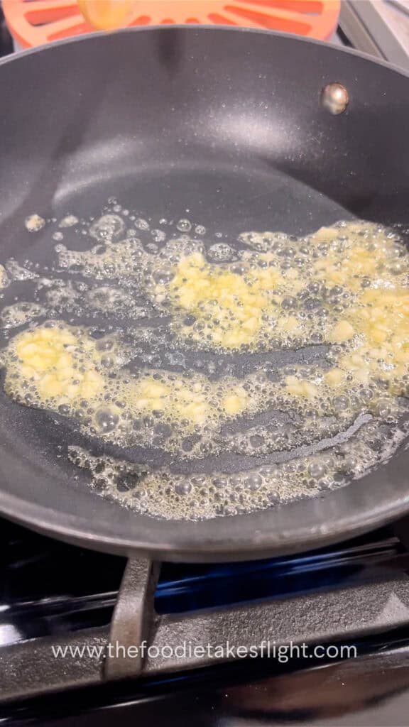 garlic in melted butter