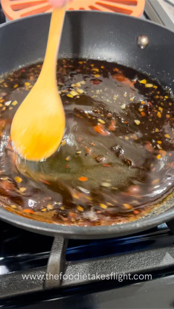 cooking down hot maple glaze