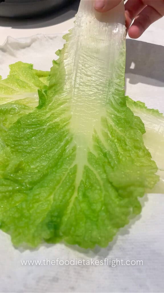 blanched and shocked Napa cabbage