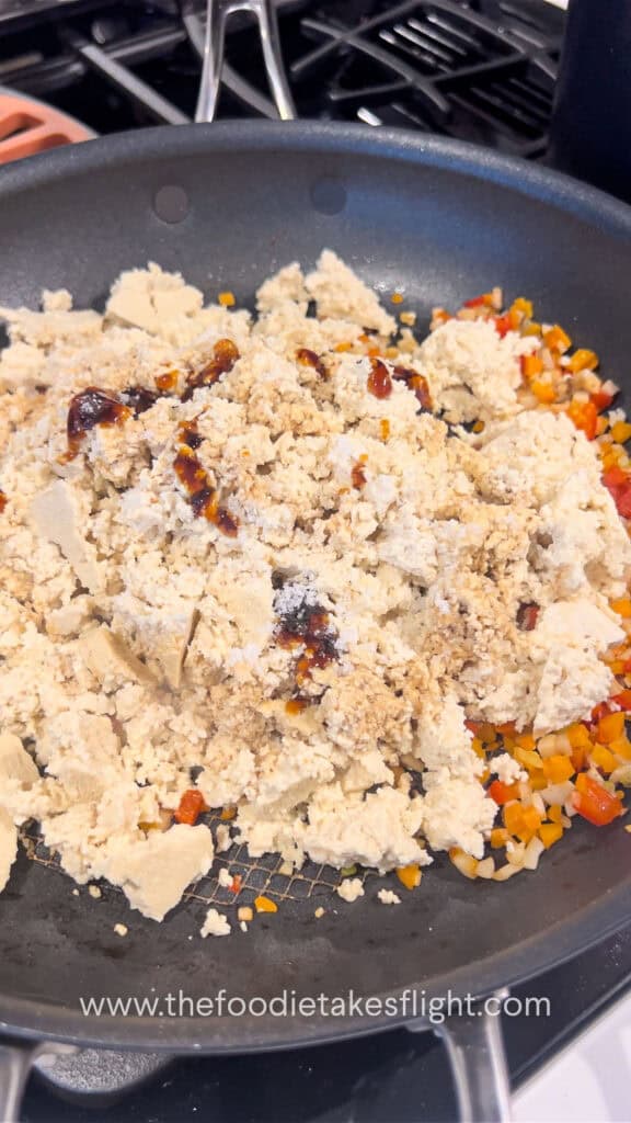 cooking the cabbage rolls filling