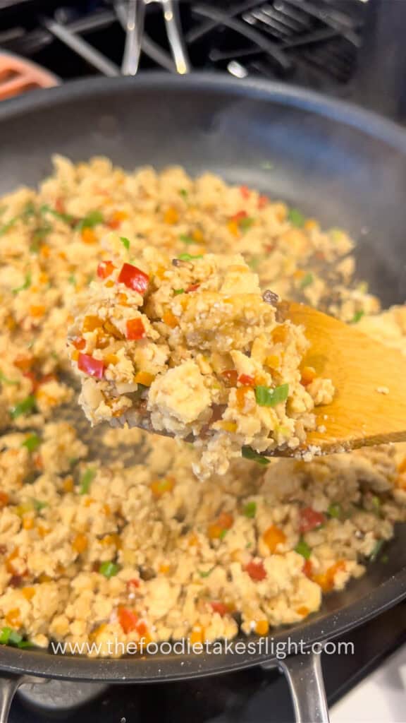 cooking the cabbage rolls filling