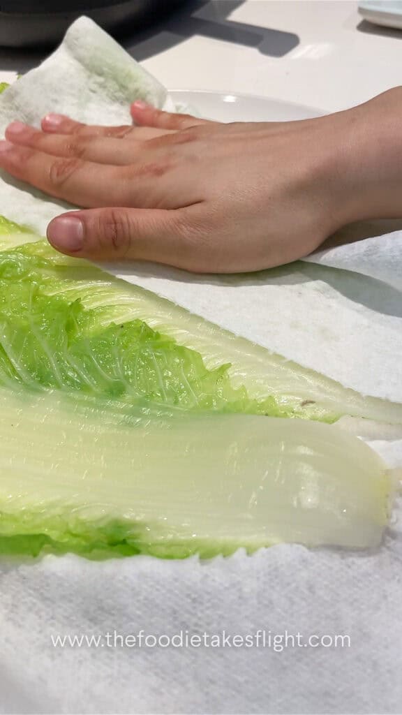blanched and shocked Napa cabbage