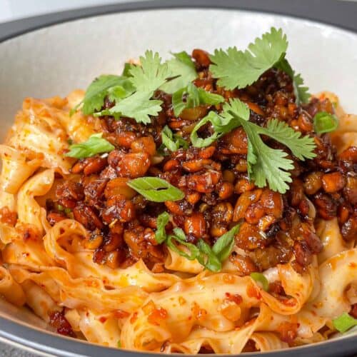 chili lime noodles with tempeh crumble
