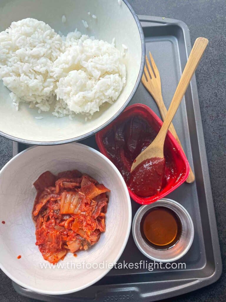 Crispy Kimchi Fried Rice Bowl ingredients