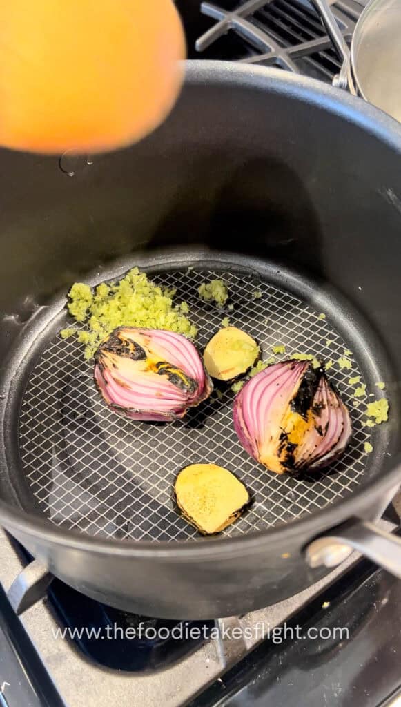 charred onion and ginger
