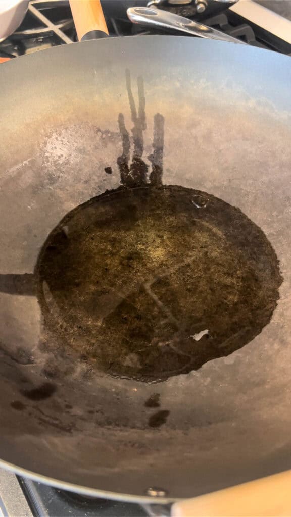oil in a wok