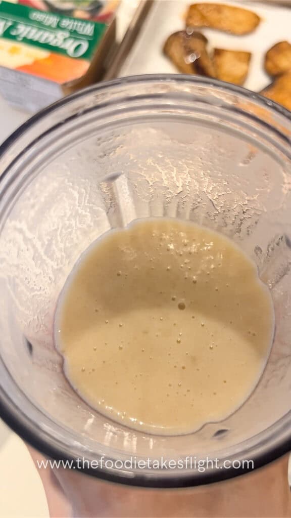 making roasted garlic and miso broth