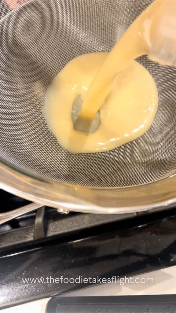 making roasted garlic and miso broth