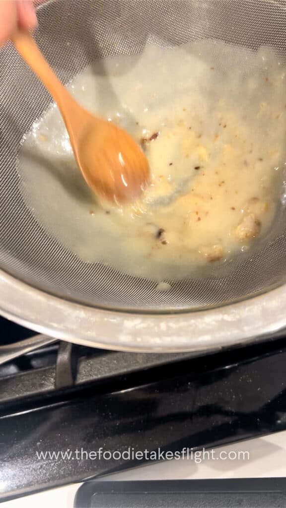 making roasted garlic and miso broth