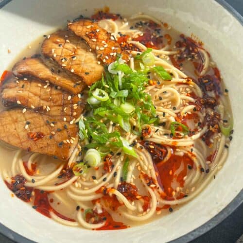 roasted garlic miso noodle soup ramen recipe