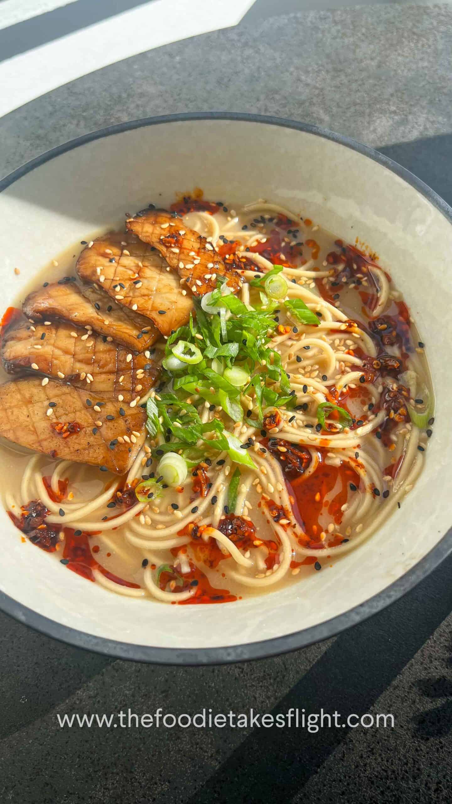 roasted garlic miso noodle soup ramen recipe