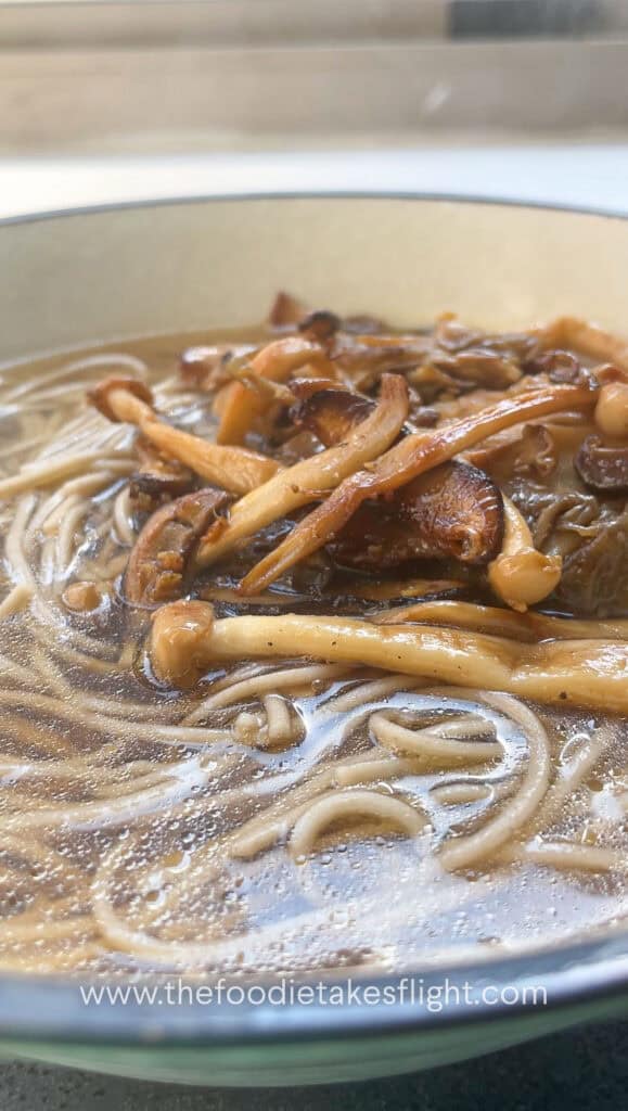 Soba Noodle Soup with Soy Ginger Mushrooms The Foodie Takes Flight