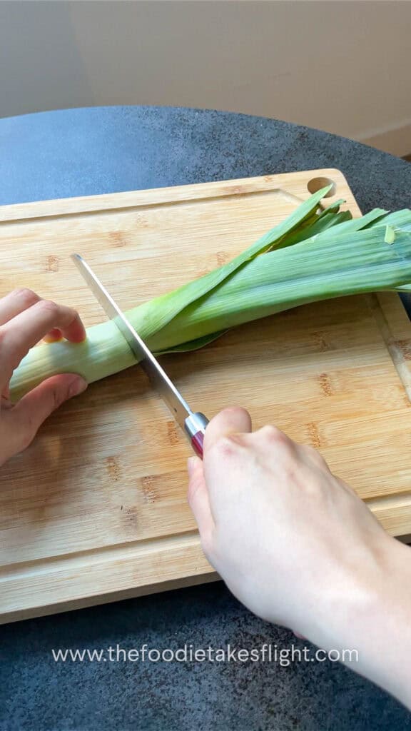 Slicing the leeks