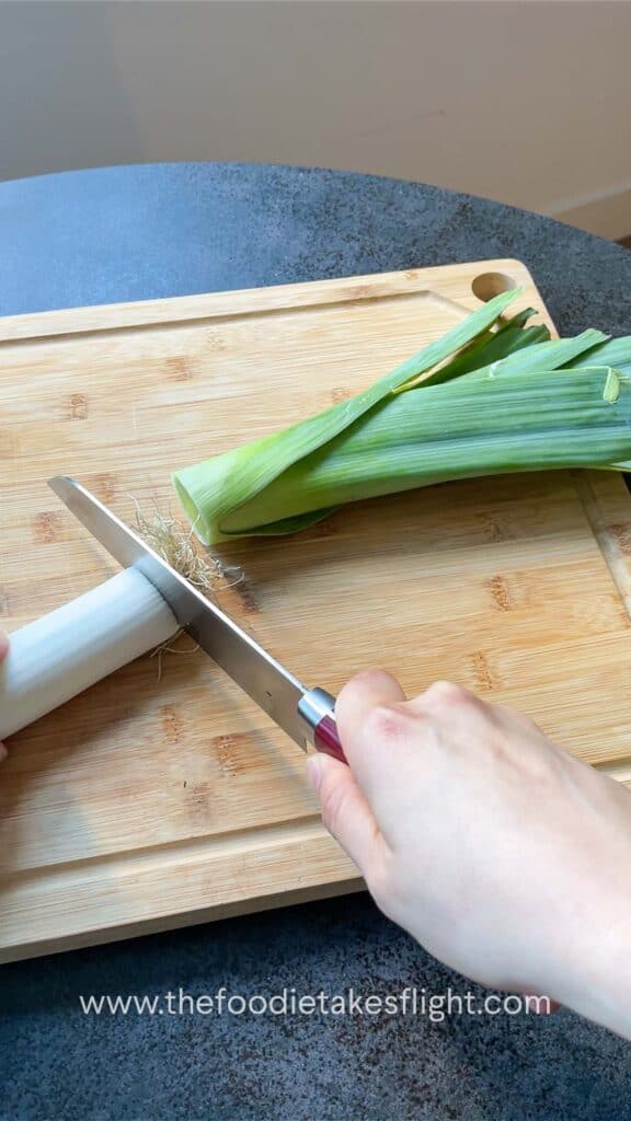 Slicing the leeks
