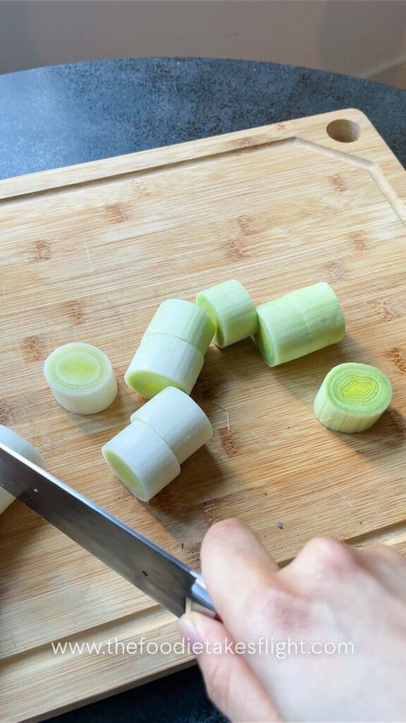 Slicing the leeks