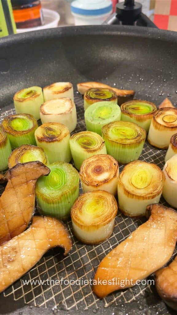 Leeks and King Oyster Mushrooms with Miso Butter Lemon