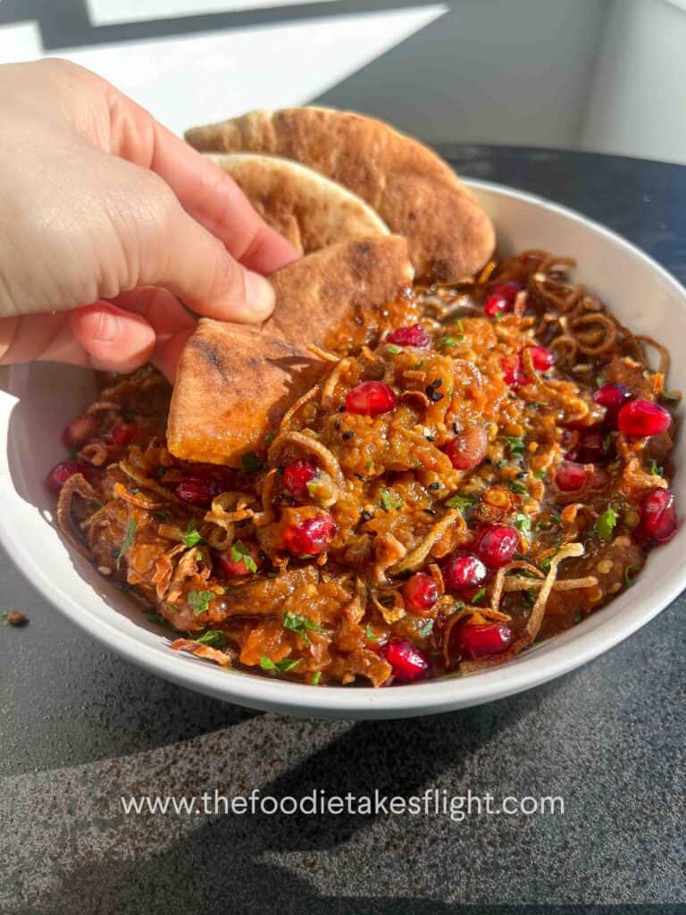 roasted eggplant and tomato dip vegan recipe