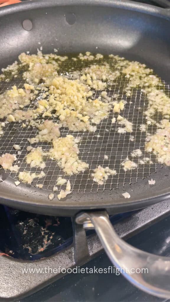 sautéing garlic and shallots