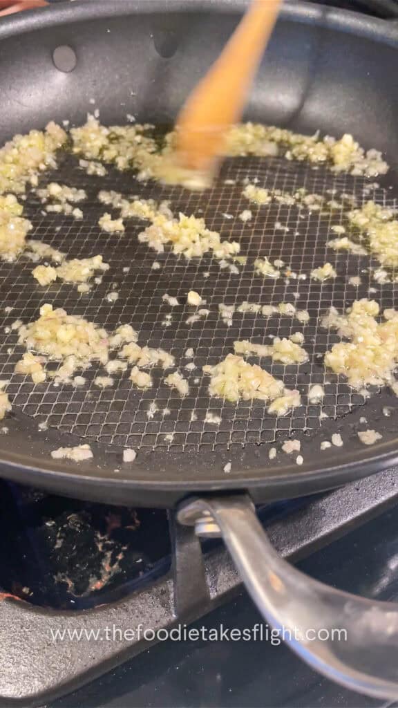 sautéing garlic and shallots