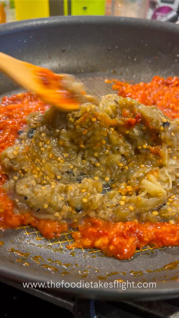 making roasted eggplant dip