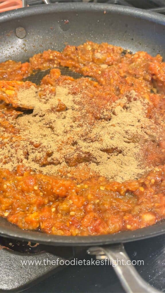 making roasted eggplant dip