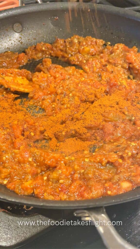 making roasted eggplant dip