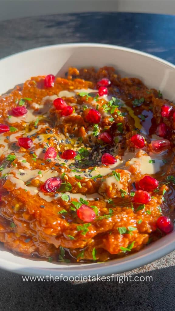 oasted eggplant and tomato dip vegan recipe