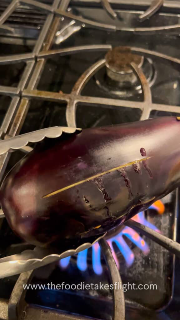 roasting eggplant