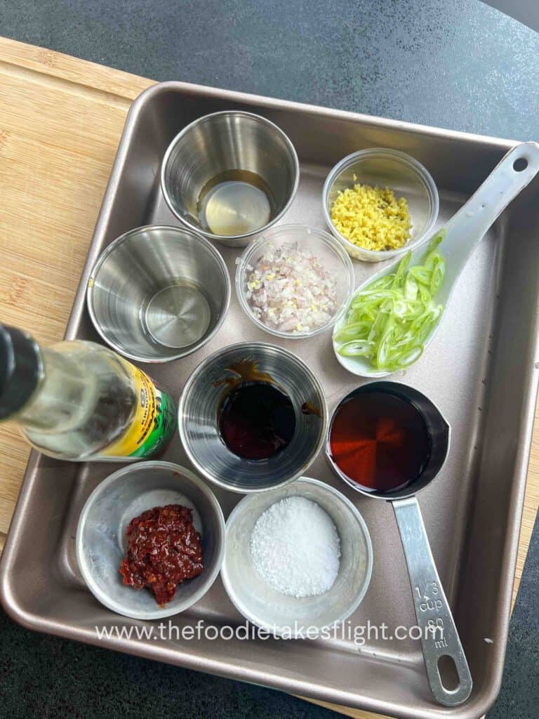 stir-fry and sauce ingredients