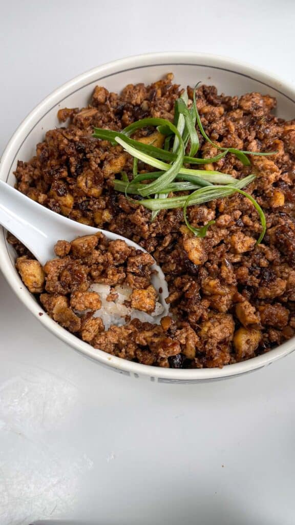 minced tofu with spicy black bean sauce