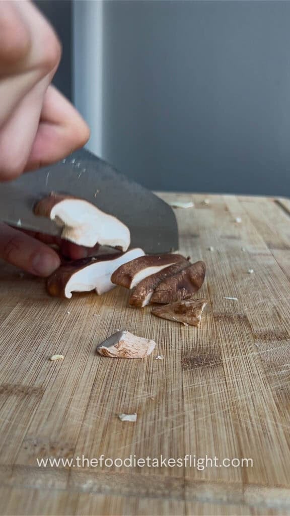 sliced shiitake mushrooms