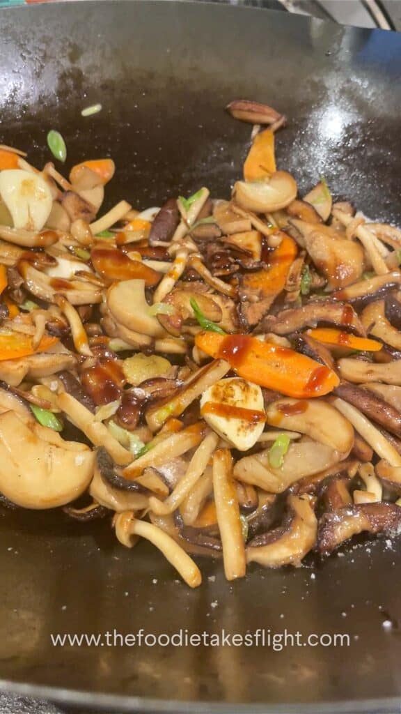 seasoning mushrooms for braised tofu dish