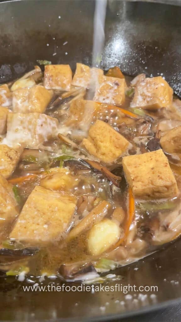 adding corn starch slurry