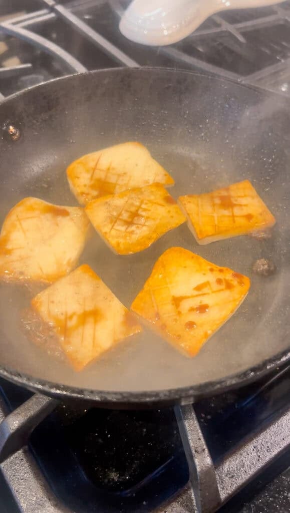 seasoning king oyster mushrooms with soy sauce