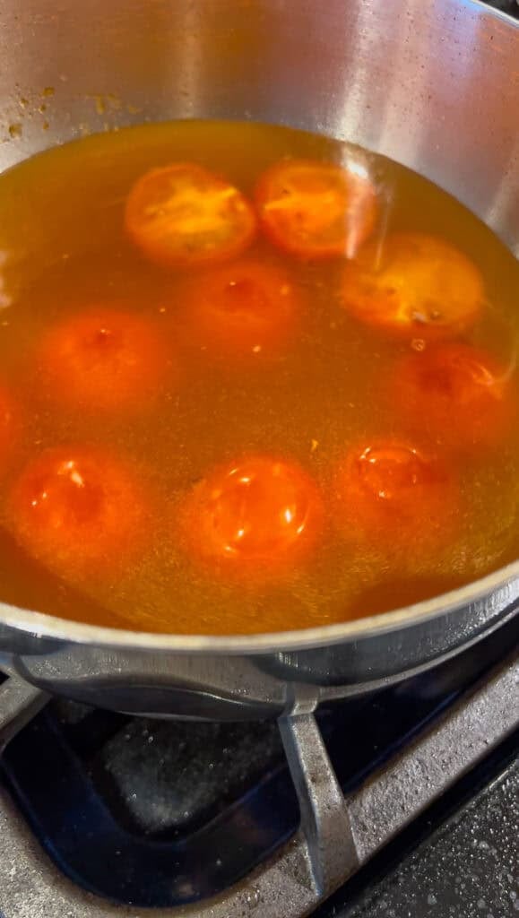 making tomato soup base