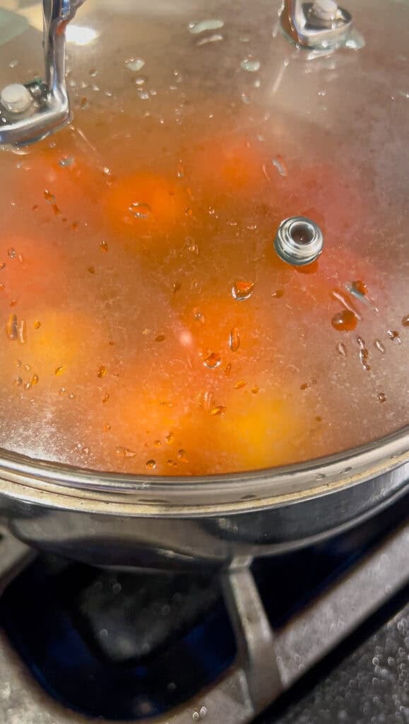 making tomato soup base